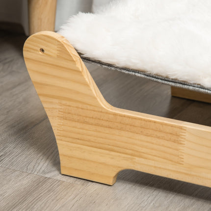 Elevated cat bed Hammock with soft cushion, pine