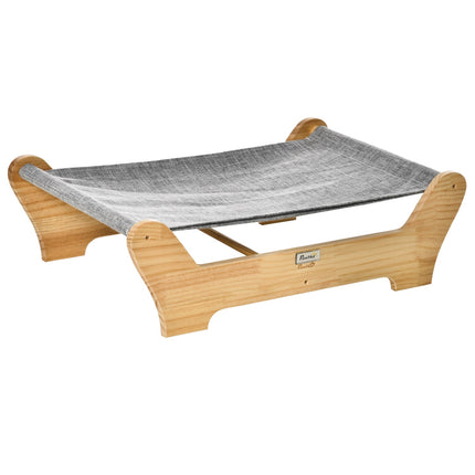 Elevated cat bed Hammock with soft cushion, pine