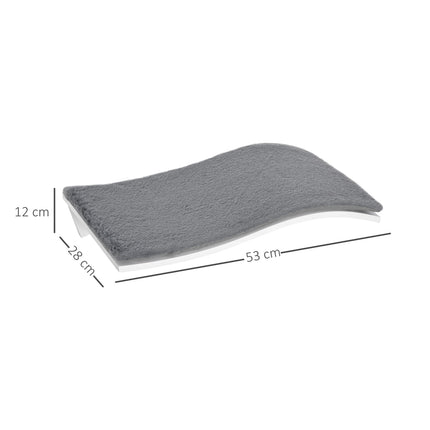 Wall-hung cat bed with plush pillow, white/grey