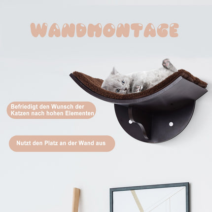 Wall-mounted cat bed with plush cushion, easy assembly