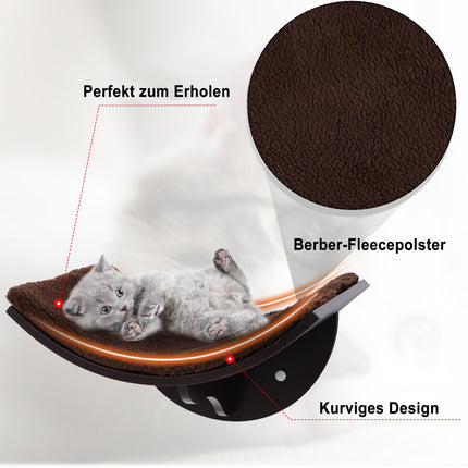 Wall-mounted cat bed with plush cushion, easy assembly