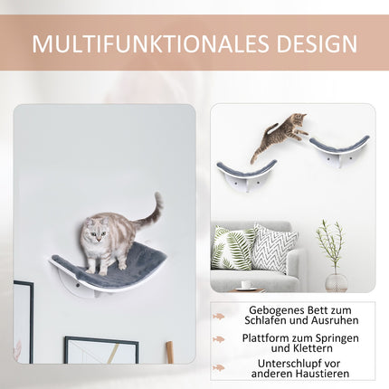 Wall mounted cat bed - stylish with plush cushion, easy installation