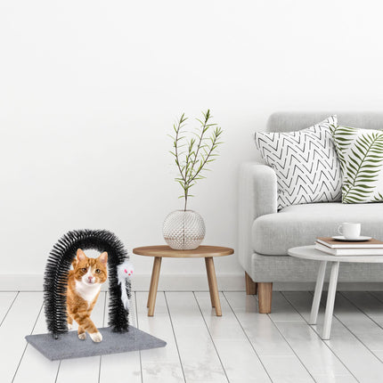 Cat Brush Arch with Toy Mouse