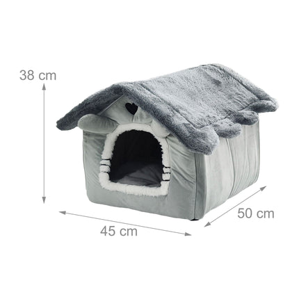 Cat Cave House with Plush Roof and Non-Slip Base