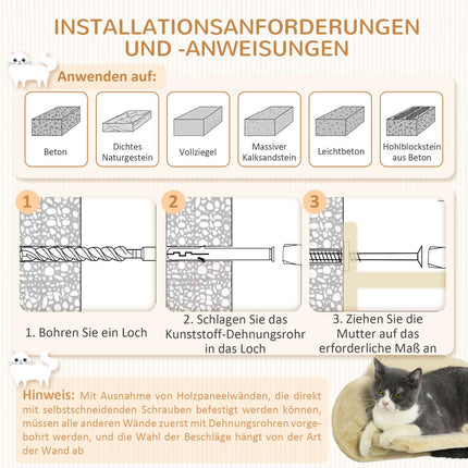 Cat climbing wall set with stairs, scratching posts and hammock