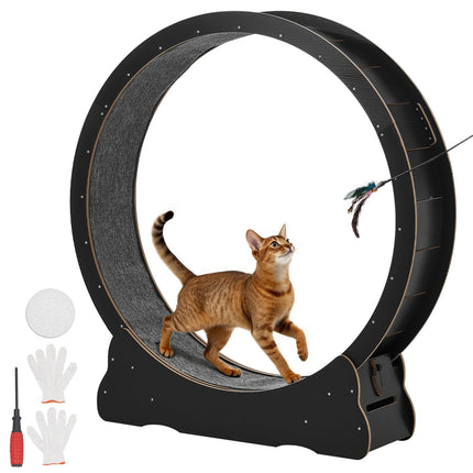 Cat Exercise Wheel 132cm, Wooden, Quiet, Locking