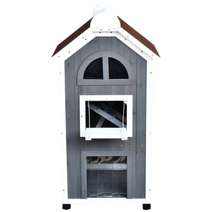 Cat house or litter box - spruce wood, asphalt roof