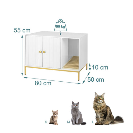 Cat Litter Cabinet – Wood-Effect, Metal Frame, 2-Door Design