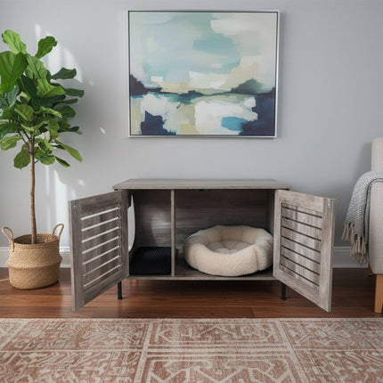 Cat Litter Cabinet with Cat-Head Entrance, Wood-Effect