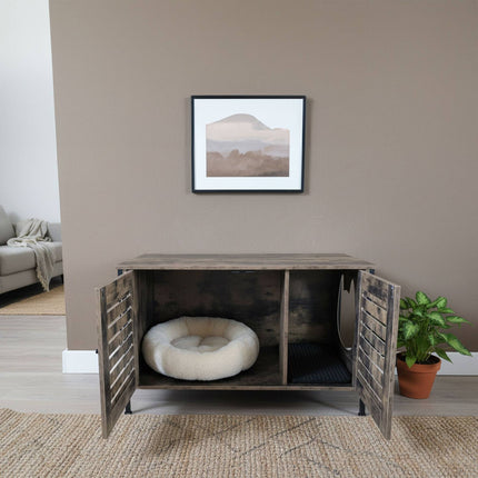 Cat Litter Cabinet with Cat-Head Entrance, Wood-Effect