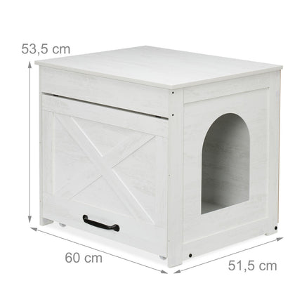 Cat Litter Cabinet with Scratching Mat and Drawer