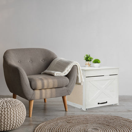 Cat Litter Cabinet with Scratching Mat and Drawer