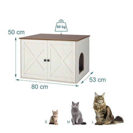 Cat Litter Cabinet with Ventilation, Wood Effect