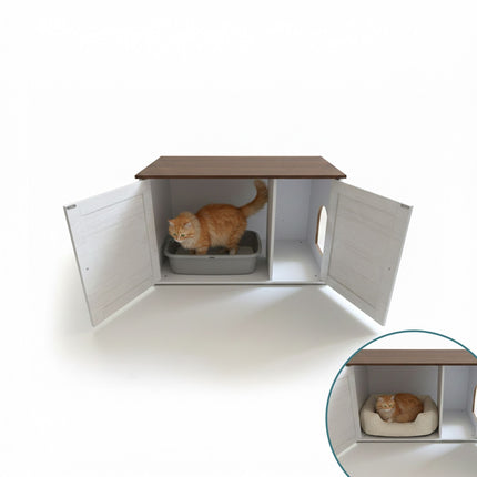 Cat Litter Cabinet with Ventilation, Wood Effect