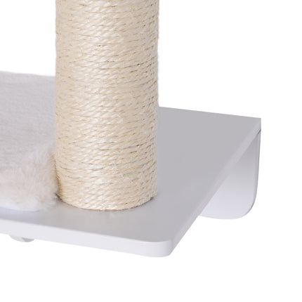 Cat seat with scratching post and toy, plush cushion, 53 cm
