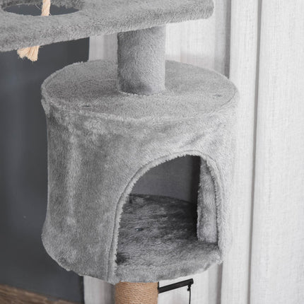 Cat scratching post with cave and basket, holds up to 5 kg