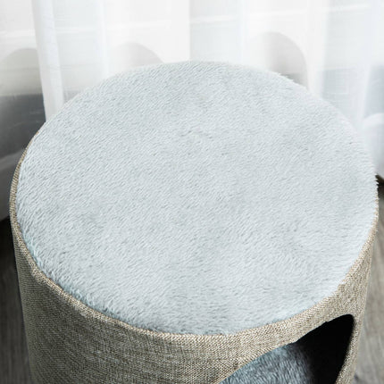 Cat Scratching Tree With Play Ball, Grey, 30x30x50 cm