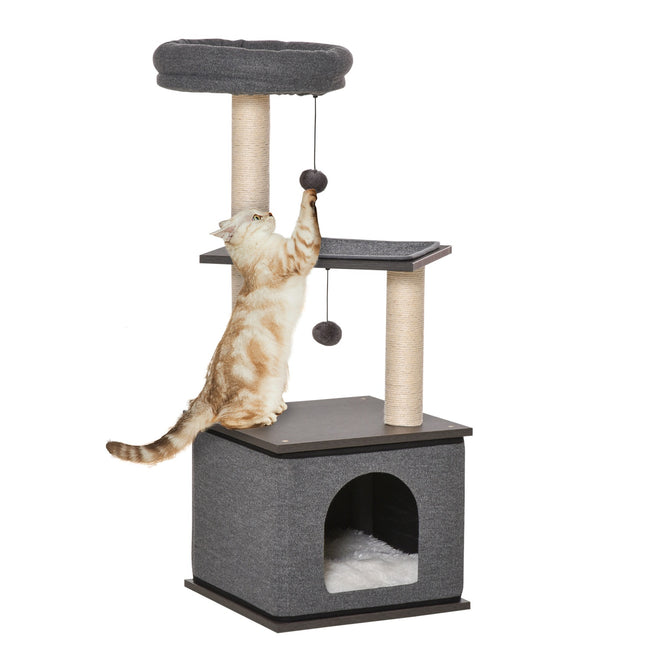 Cat Scratching Tree, Dark Grey, 40x104 cm, Sisal Rope