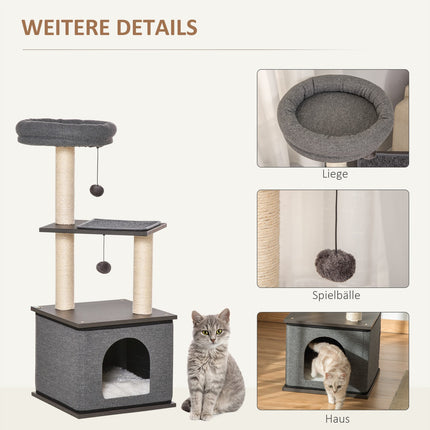 Cat Scratching Tree, Dark Grey, 40x104 cm, Sisal Rope
