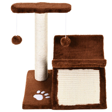 Cat scratching post with play ball, brown, 40x30x43 cm