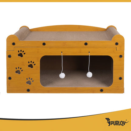 Cat Scratching Post with 2 Levels, Eco-Friendly HDF