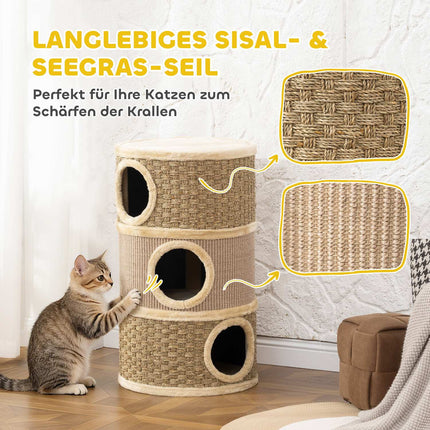 Cat Tower, 79cm, 3-Level Sisal Scratching Post