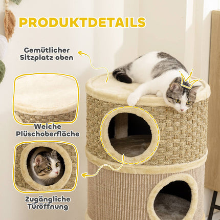 Cat Tower, 79cm, 3-Level Sisal Scratching Post