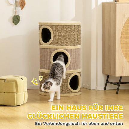 Cat Tower, 79cm, 3-Level Sisal Scratching Post