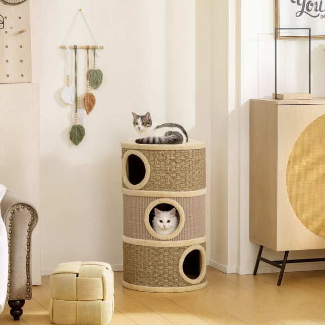 Cat Tower, 79cm, 3-Level Sisal Scratching Post
