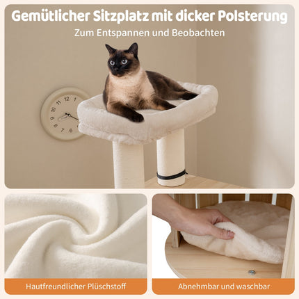 Cat Tree 185 cm with Thick Posts, Hideaway & Capsule