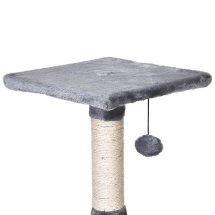 Cat tree with cat cave & sisal scratching posts, gray