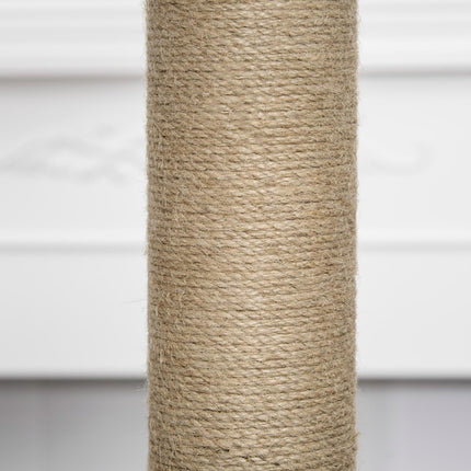 Cat Tree Activity Center - Gray jute plush, 67x38.5x114 cm