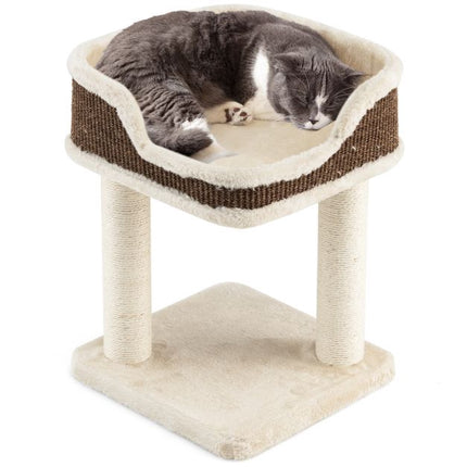 Cat Tree Tower With Top Perch, Sisal Posts, Beige