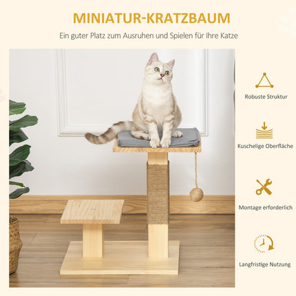 Indoor/outdoor cat tree with jute cushion, 2 platforms