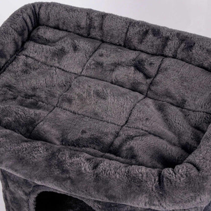 Cat Tree with Cave & Platform, Dark Gray, 60 cm High
