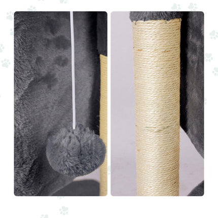 Cat Tree with Cave & Platform, Dark Gray, 60 cm High