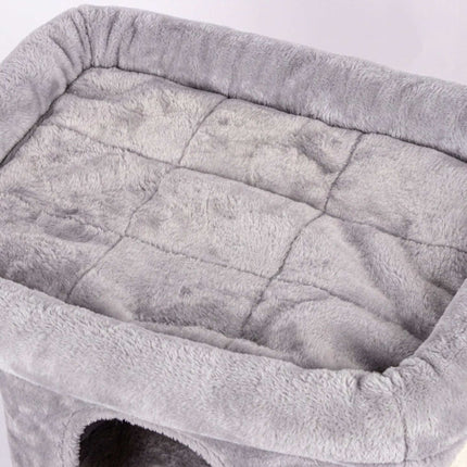 Cat Tree with Cave & Platform, Light Grey, 60cm