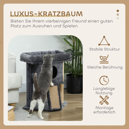 Cat Tree with Jute Scratching Mat, Beige, 40x40x57 cm