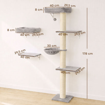 Cat Wall Climbing Set with Hammock and Platforms