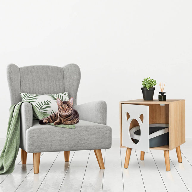 Kattenkast met scharnierende deur