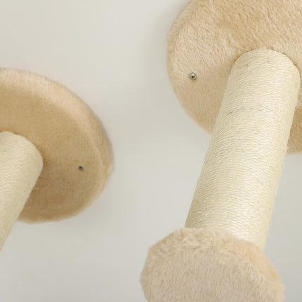 Cat climbing wall set with scratching post and play ball