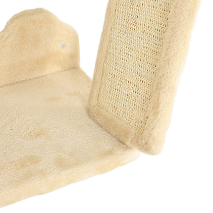 Cat climbing wall set with scratching post, sisal, beige