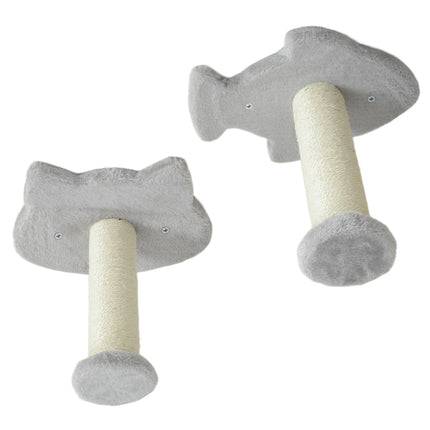 Cat Climbing Wall Set, 4-piece with steps and sisal poles