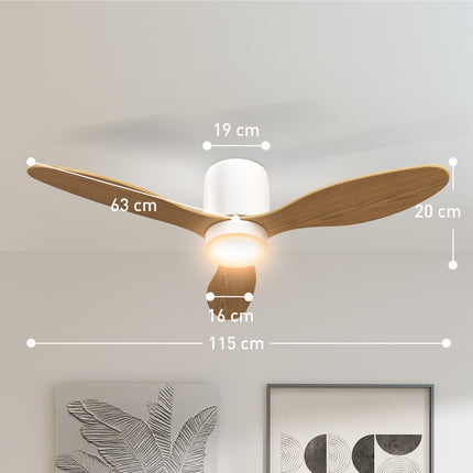 Ceiling Fan with Adjustable Light & Remote, 115 cm, 6 Speeds