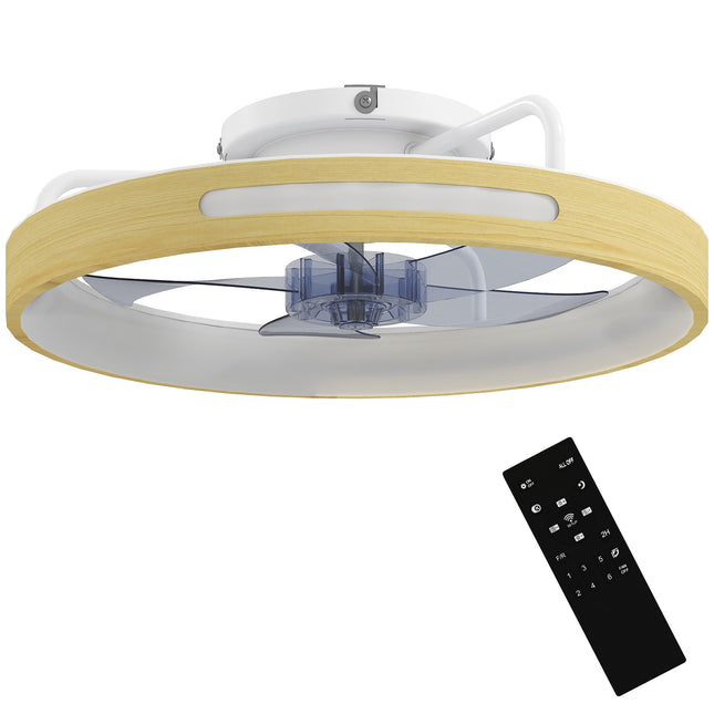 Ceiling Fan with Light, Remote, 49 cm, 3 Color Temps, Wood Finish