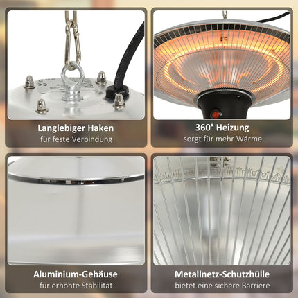 Terrace Ceiling heater 1500W, LED & Remote control