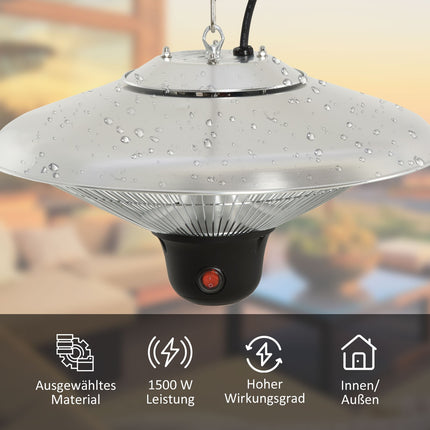 Terrace Ceiling heater 1500W, LED & Remote control