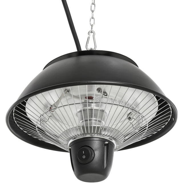 Electric ceiling heater 600W, black aluminium, patio use