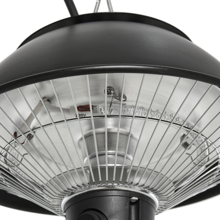Electric ceiling heater 600W, black aluminium, patio use