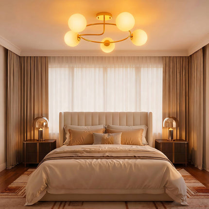 Ceiling Light, 5x G9 Sockets, Gold-White, 64 cm